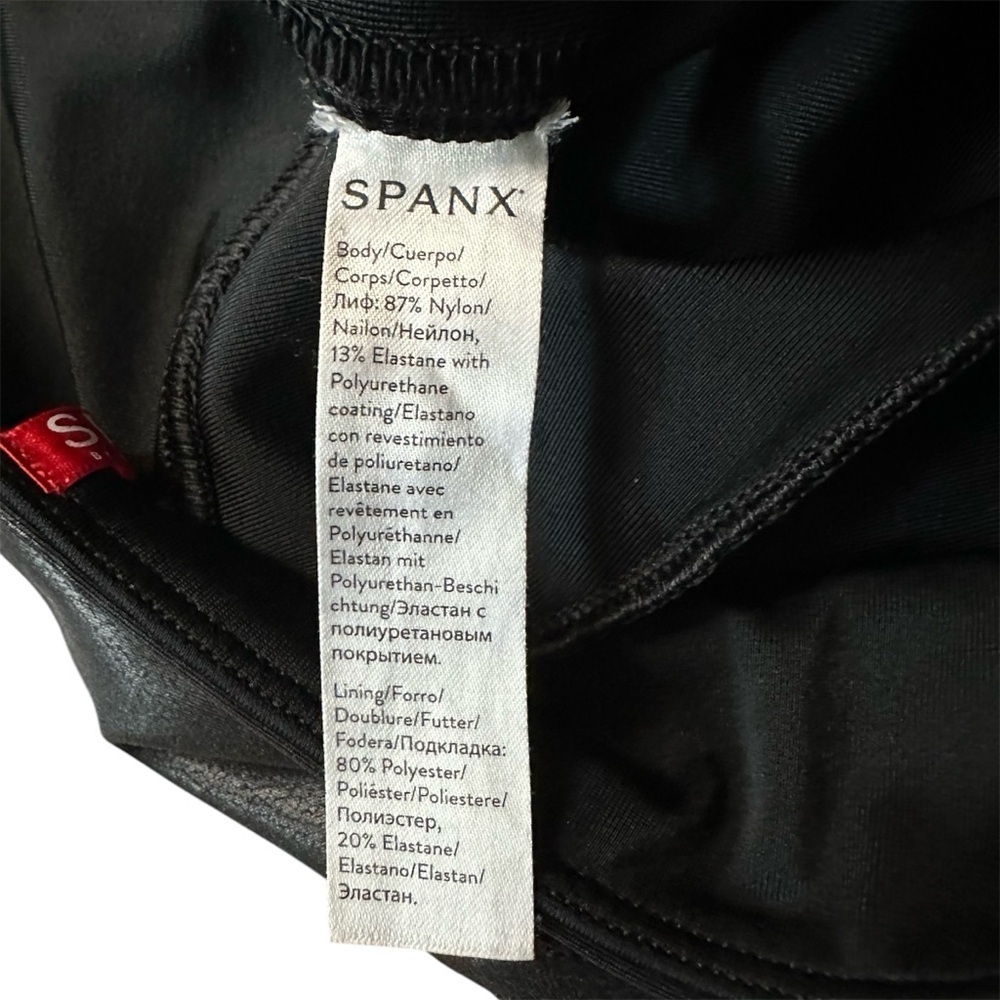 SPANX Moto Faux Leather Leggings Black Ankle Small - Picture 10 of 10